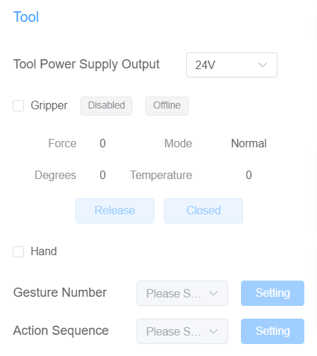 End effector control interface