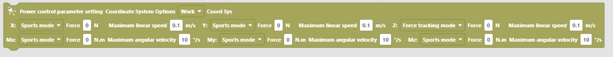 Power control command parameter