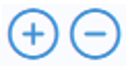 "+" and "-" buttons