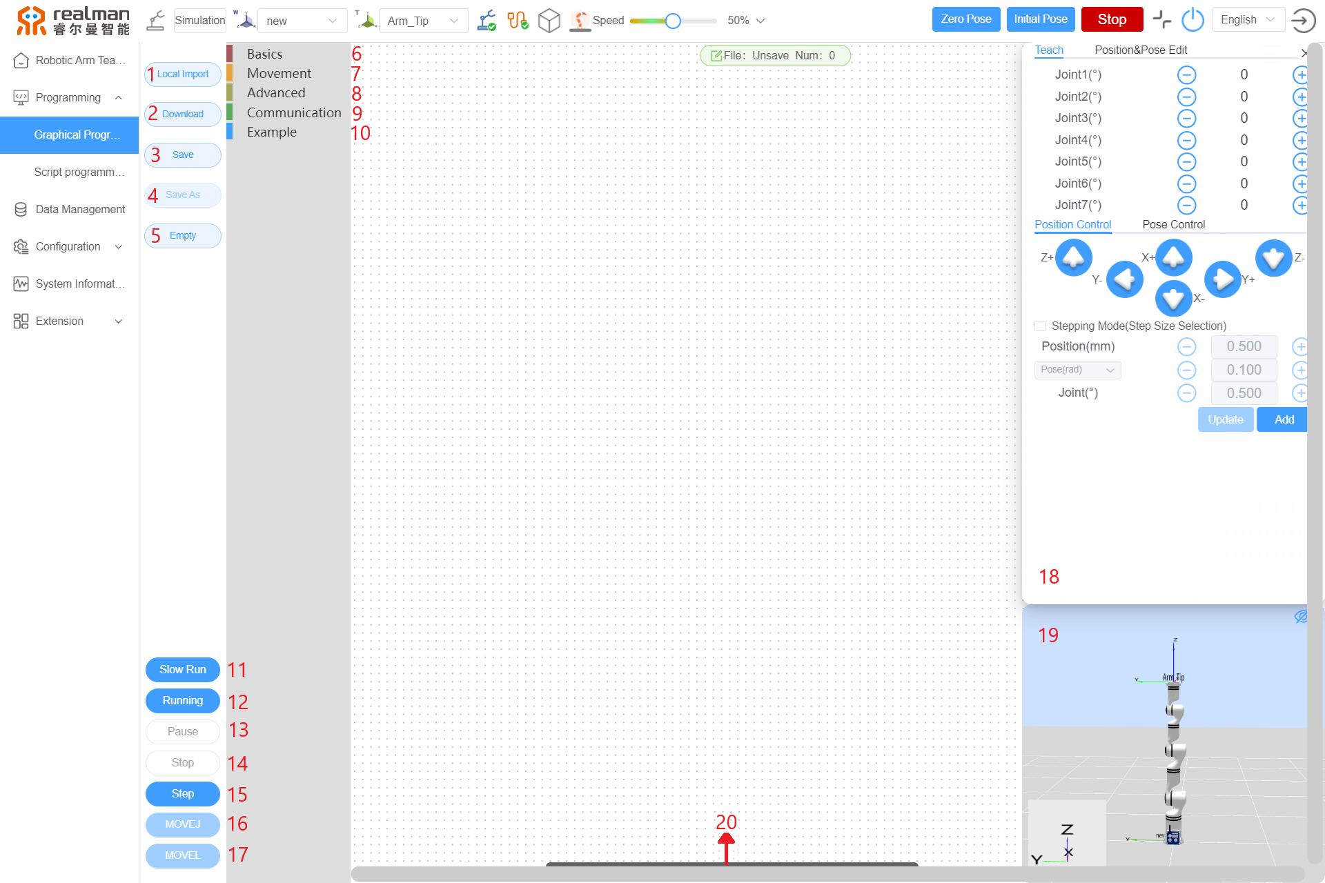 Graphical programming interface