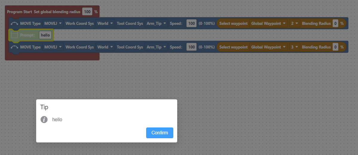 Prompt command program demo