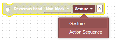 Dexterous hand command parameter